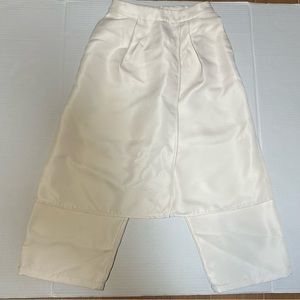 •ASOS Cream Pants With Wrap Skirt Overlay Women US 4